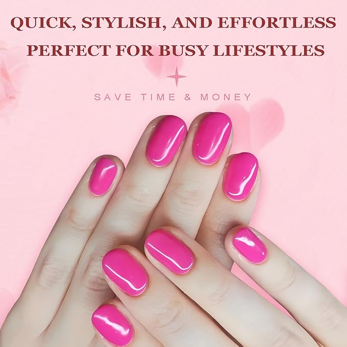AddFavor Square Press on Nails, 576pcs Short Round Square Fake Nails Full Cover Glossy Short Nails Press on Acrylic False Nail Tips 24 Colors for Kids Women