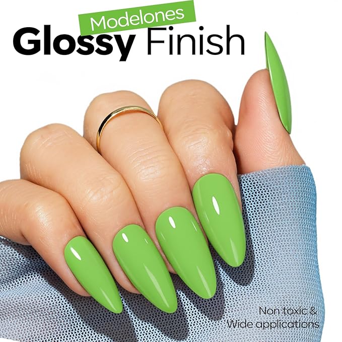 modelones Green Gel Nail Polish Apple Green Gel Polish Summer Nail Poish Soak Off Pastel U V Nail Design Salon DIY Manicure 15 ML