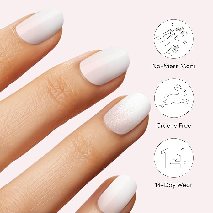 Dashing Diva Glaze Nail Strip Duo - Cloud Nine Collection - Luxe Expensive & In The Buff - Long Lasting, Chip Resistant, Semi-Cured Gel Nail Strips - Contains 2 Colors
