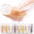 0.8MM and 1.0MM Metallic Caviar Nail Beads The Shape Of Round For Nail Art Decoration 3D Metal Nail Ball Set Of 8