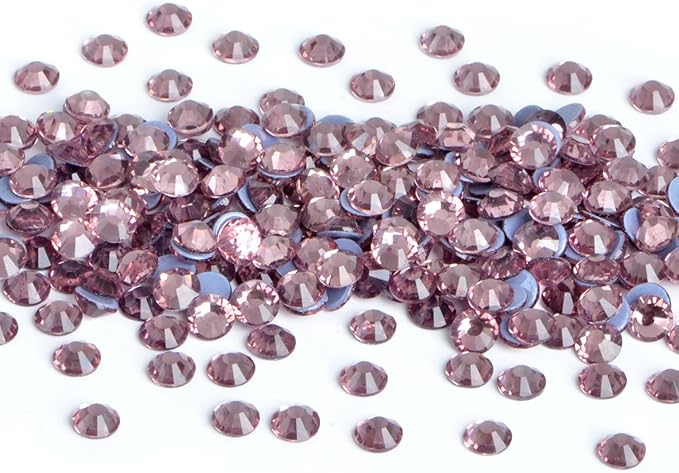 NCB 288pcs Crystal Hotfix Rhinestone, Machine Cut Stone for Crafts Clothes Shoes Shirts Caps Decoration (Lt. Amethyst, SS30 6.3mm)