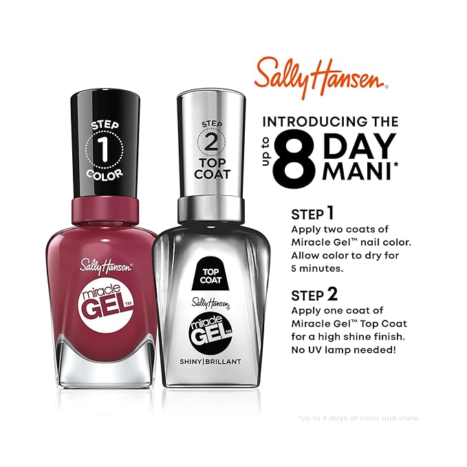Sally Hansen Miracle Gel Travel Seekers Collection - Nail Polish - Shell Yeah - 0.5 fl oz (Pack of 2)