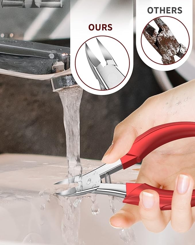 Toenail Clippers, WONSIM 4Pcs Toenail Clippers for Seniors Thick Toenails Heavy Duty Stainless Steel, Sturdy Sharp Toe Nail Clippers Nail Cutters Professional Ingrown Toenail Removal Kit for Men Women