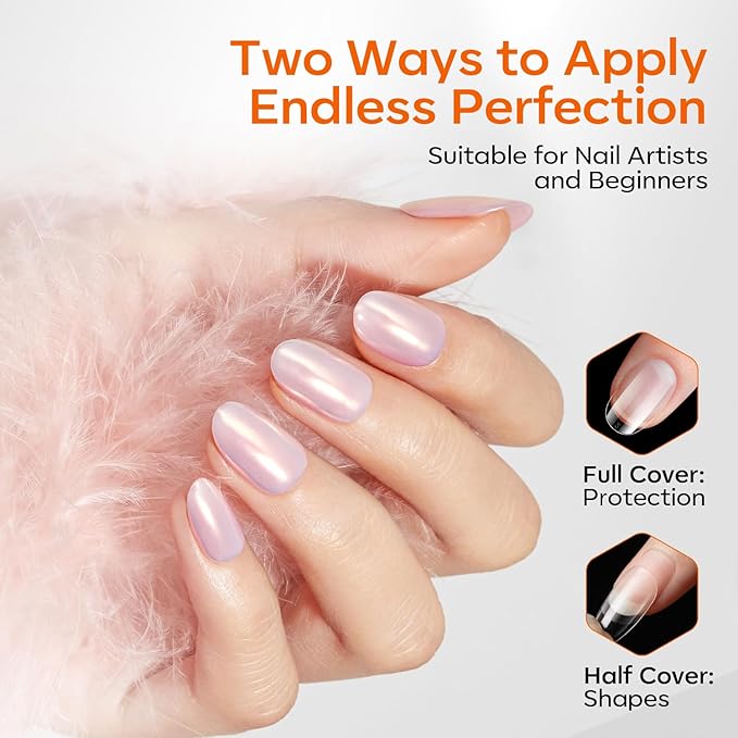 modelones Extra Short Oval Gel Nail Tips, 360pcs Pre-etched Clear Round Fake Nails Press On Full Cover Half Matte 15 Sizes Acrylic Gel Tips for Extension Salon