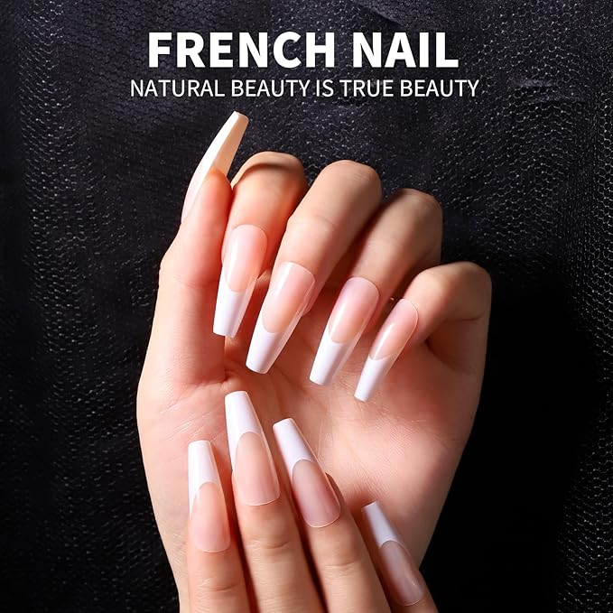 Teenitor Long Coffin Press On Nails, Full Cover Color Coffin Nail Tips, 288pcs Long Ballerina False Nails, 12 Colors Glue On Nails Long Coffin, Glitter Press On False Nails