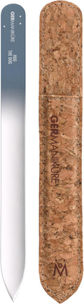 GERMANIKURE Glass Nail File in Cork Sleeve - Hug The Dog - Professional Crystal Nail File for Natural Nails - Ideal Manicure & Pedicure Tool for Smooth, Easy Shaping - Nail Care Gift