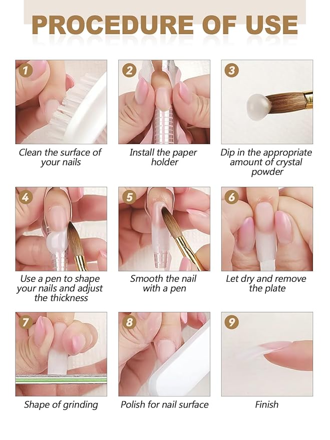 EBANKU Acrylic Nail Powder Set, 2 Colors Pink White Acrylic Powder Professional Nail Acrylic Powder for Nail Acrylic Extension, Nail Carving, Long-Lasting, No Nail Lamp Needed, 2.1 oz