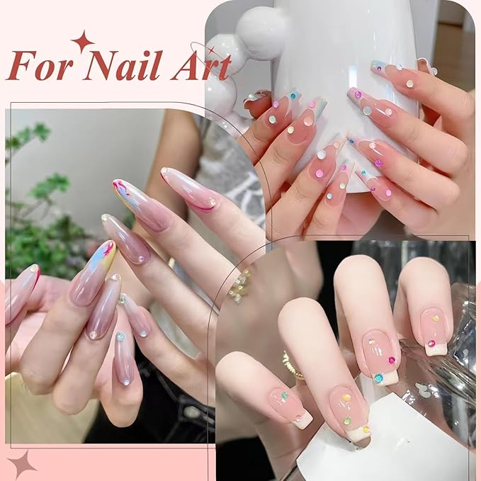 1600Pcs Half Round Resin Bubble Beads,2-6mm AB Colorful Flatback Pearls Beads,Mini Iridescent Crystals No Hole with Pickup Tools for Nail Charms Handmade Phone Case(16-K1-AB-bubble-beads)