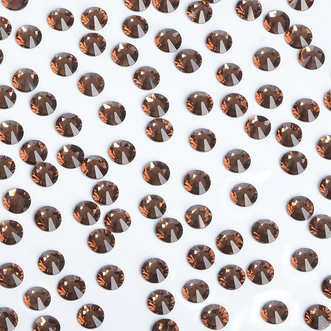 Bymitel Hotfix Crystal Rhinestones Round Gems Iron on DIY Jewelry Making Flat Back for Crafts,Smoked Topaz, 4.8mm(SS20/1440pcs)