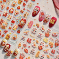 5D Embossed Lucky Cat Nail Sticker Nail Art Decals for Spring Festival Chinese New Year Lion Characters Manicure Nail Supplies (Lucky)