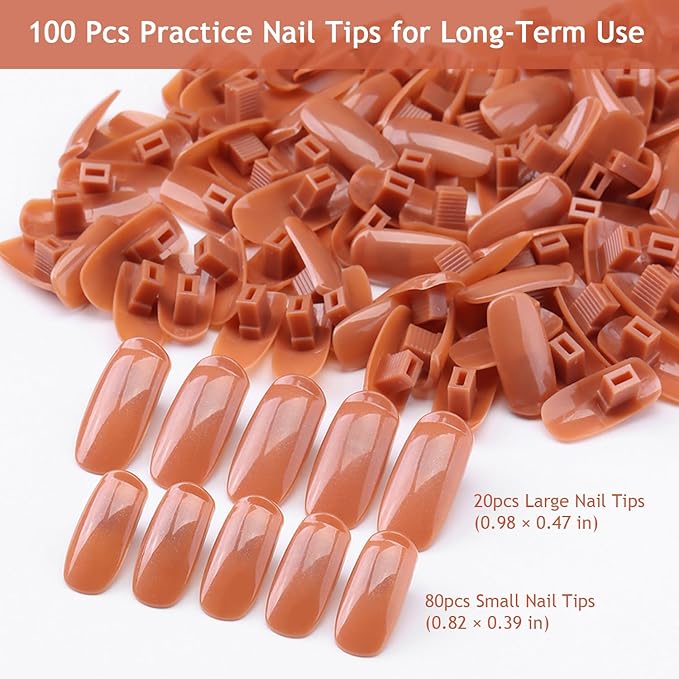 Acrylic Nail Practice Kit, Adjustable Practice Finger for Acrylic Nails, Fake Finger Training Tools for Nail Tech Beginners, Manicure Supplies, Dedos de Práctica para Uñas Acrílicas