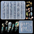 Jellyfish Shell Nail Art Molds 3D Ocean Silicone Resin Casting Template Sea Star Mermaid Manicure DIY Decor Tools