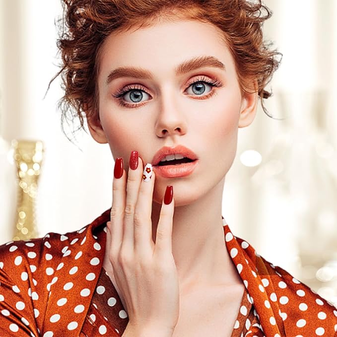 Solid Red series Gel Nail Polish Set, 15ml*6Pcs 0.5 Fl Oz ,Gift LED lights and Nail file, Tpo free Hema free,Gel Polish Kit for Salon Manicure and Nail Art DIY at Home Christmas Newyear