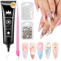 Multifunctional 15g Pearl 3D Sculpting Nail Gel,Easy Operation No Wipe Craving 5D Embossed 3D Nail Gel for Carving,Molding and Painting Nail Art Designs,Rhinestone Glue for Beginners Gems De