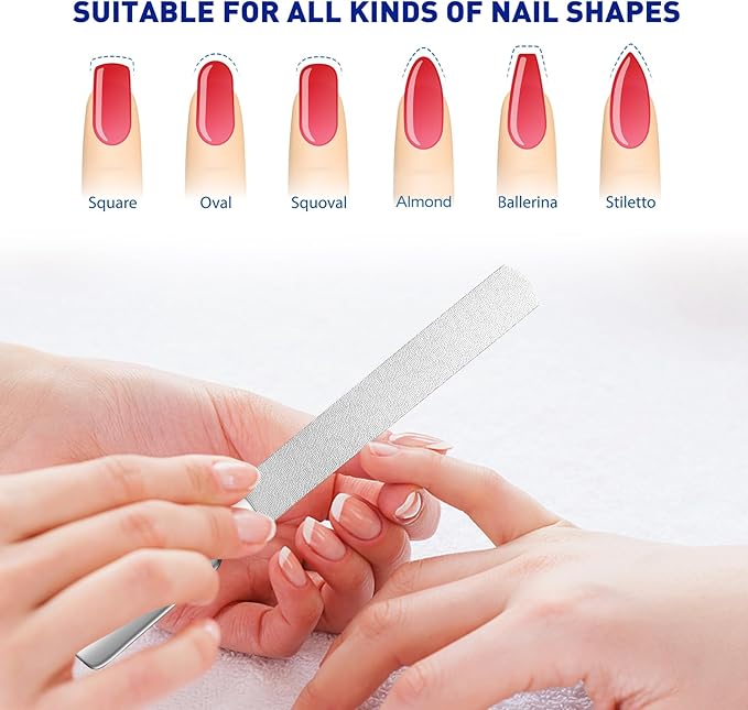 Stainless Steel Double-Sided Nail Art File - Mini Travel Nail File Suitable for Both Men and Women