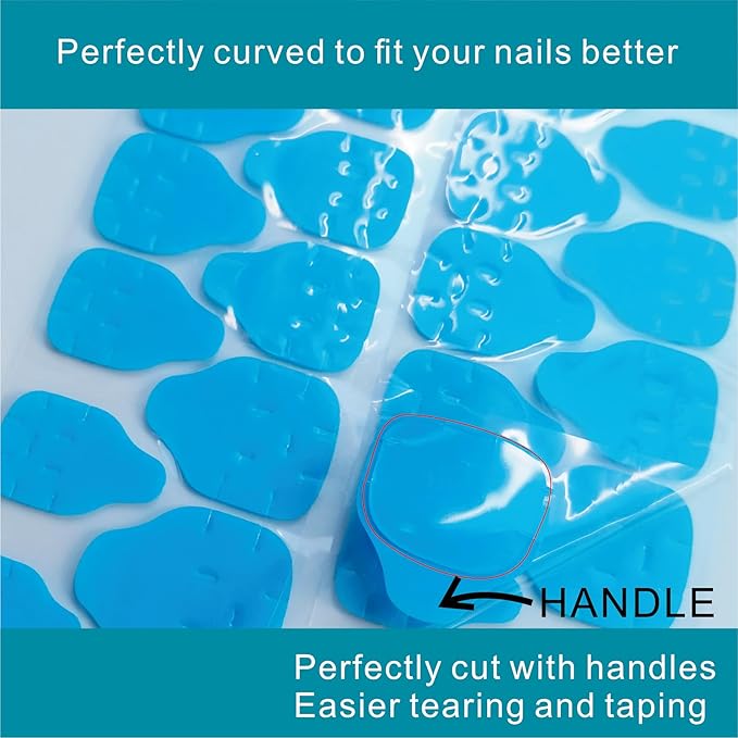 Nail Stickers：Nail Adhesive Tabs Transparent Double Side Nail Sticky Tabs, 1200PCS Press Ons Nail Sticker,Waterproof Breathable False Nail Tips Jelly Nail Glue Replacement (Blue 50sheet)