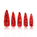 LOVFUL Press on Nails Flaming Luxury Red | Handmade with Full Covered Crystals | Reusable Full Cover Nails | Stiletto Mid Length 1.7 in | H39-S