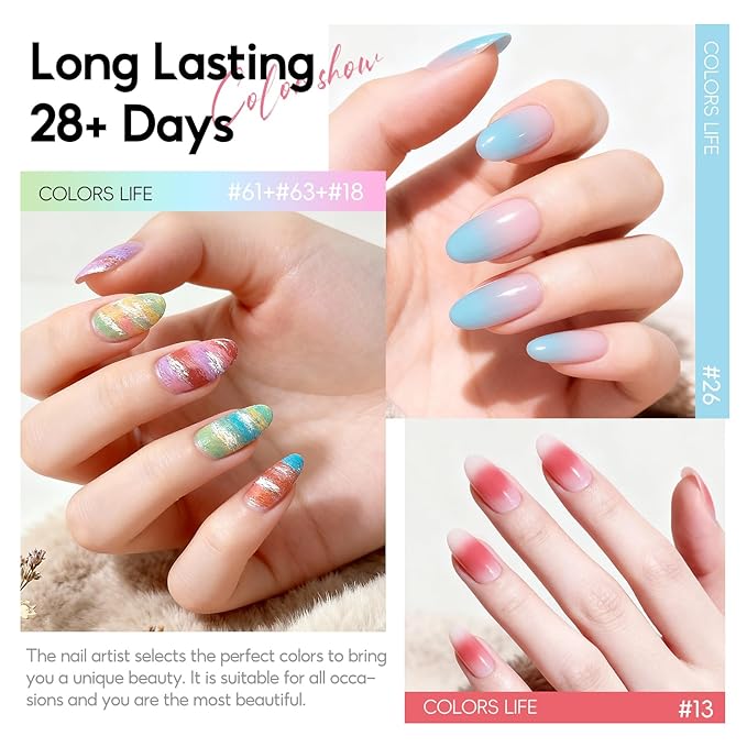 PEACECOLOR Patting Gel Polish 9 Bright Colors Pat Pat Gel Nail Polish with 100PCS Nail Sponges French Manicure Soak Off U V Set Home DIY Beauty Gift Sets
