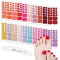 WOKOTO 20 Sheets Toe Nail Stickers Solid Color Full Nail Wraps for Women Nails, Pink - Red Nail Polish Strips for Toes Nails Art Stickers Decals Self Adhesive Nail Polish Wraps Toenail Strips