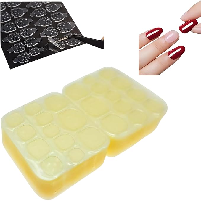 1200pcs (50 Sheets) Nail Adhesive Tabs，Double Sided Nail Adhesives False Nail Tips Jelly Adhesive Tabs Nail Glue, Waterproof Breathable Jelly Press on Nails Sticky Tabs Nail Glue Sticker (Large Size)