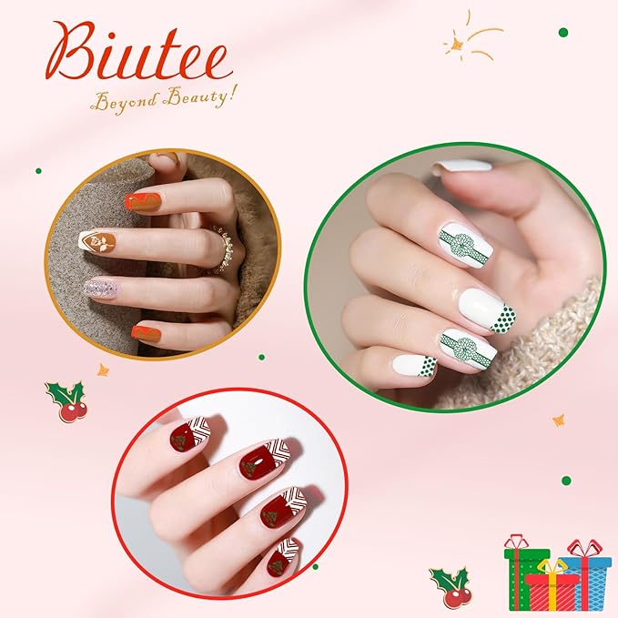 Biutee Nail Stamping Plates 2Pcs French Tip Stamp Plate 110 Patterns Nail Stamping Kit With Silicone Stamper Scraper Large Lace Line Flower Nail Art Stamping Template Holiday Gift for Women