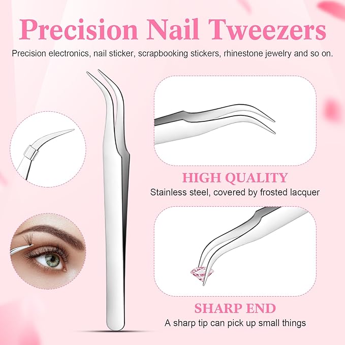 Tatuo Rhinestone Picker Tool Set Wax Pen for Rhinestones Diamond Art Painting Dual Head Dotting Pen with 2 Extra Wax Tips and 1 Nail Art Tweezer for Nail Arts DIY Crafts(Light Pink)