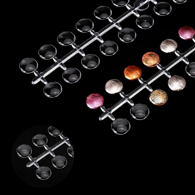720 Pcs Nail Polish Swatch Dots Round False Nail Display Tips Transparent Nail Art Color Display Chart with Adhesive Sticker for Nail Polish Training Practicing