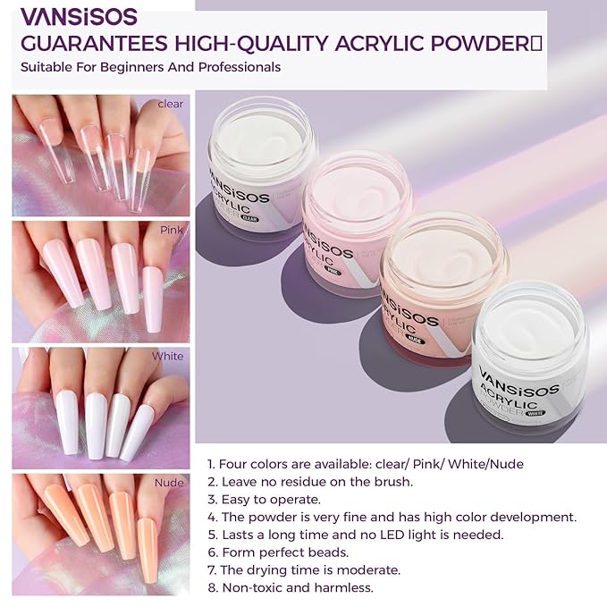 Professional Acrylic Nail Kit with Drill: Complete Nail Kit with Everything Acrylic Powder and Liquid Set with Glitter Powder Brushes X-Strength Primer for a DIY Home Salon Experience