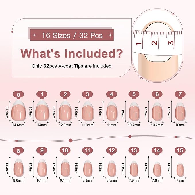 32 Pcs Pink Press on Nails Short Fake Nails Almond False Nails with Solid Color Designs Glossy Acrylic Nails with Glue on Nails Full Cover Salon Quality Stick on Nails Kit for Women DIY Manicuare