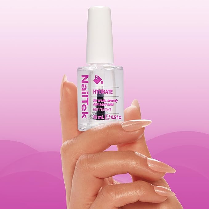 Nail Tek Hydrate Formula 4 – Moisturizing Nail Strengthener, Nails Polish Treatment for Weak and Damaged Nails, 0.5 fl oz