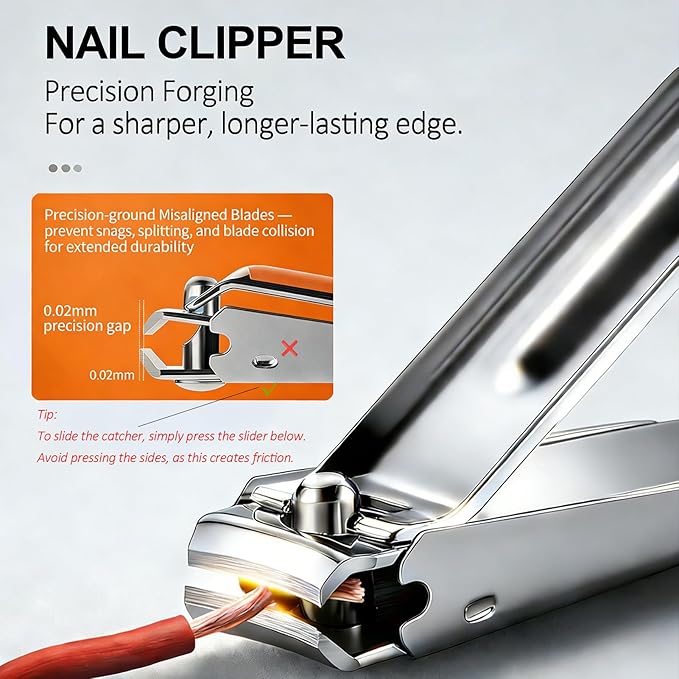 9-in-1 Manicure and Pedicure Kit for Men & Women, Travel Nail Clipper Set with Stainless Steel Tools & Glass Nail File, Portable Grooming Kit in PU Leather Case, Personal Care Gift