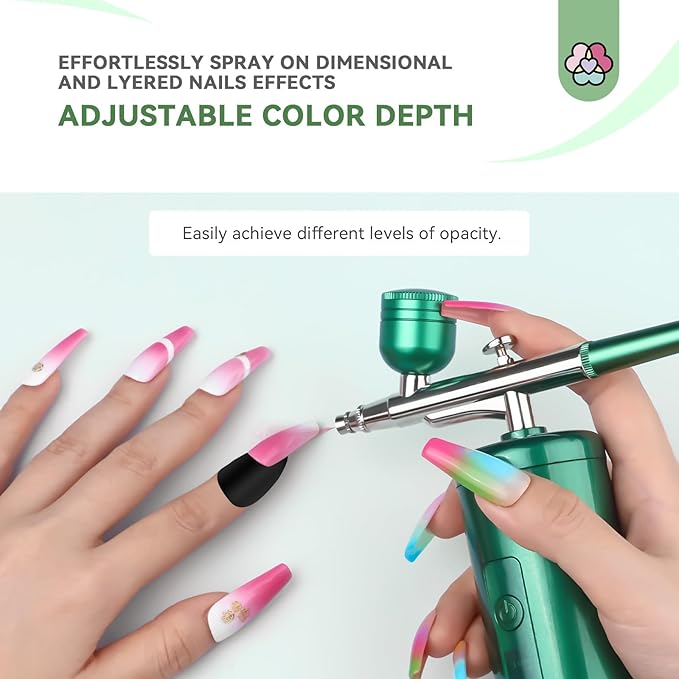 SAVILAND Airbrush for Nails Kit: Professional Cordless AirBrush Kit Portable Fast DIY Makeup Gel Nail Polish Nail Supplies for Nail Decorating French Nail Painting Nail Art Nail Tech Must Have