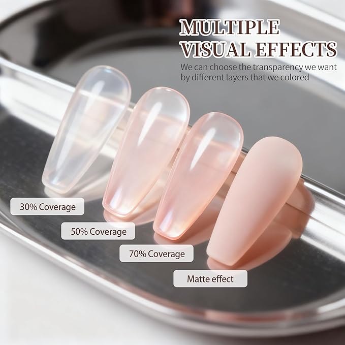 Artdone Gel Nail Polish Sheer Jelly Light Pink Clear Hema-free For All Seasons Neutral Soak Off LED Lamp Needed For Manicure Nail Art