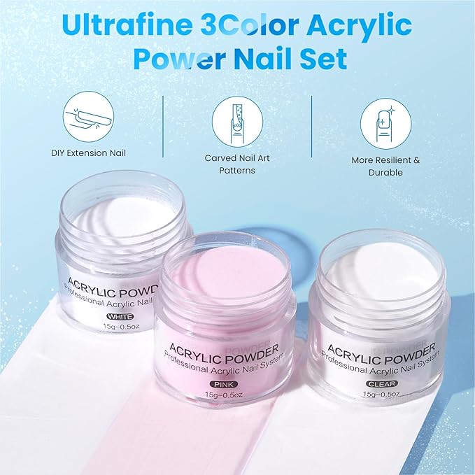 Magnetic Practice Hand for Acrylic Nails Kit: Flexible Nail Hands Acrylic Powder Set for Nail Extensions Caving - Mannequin Training Hand for Beginner Salon Home