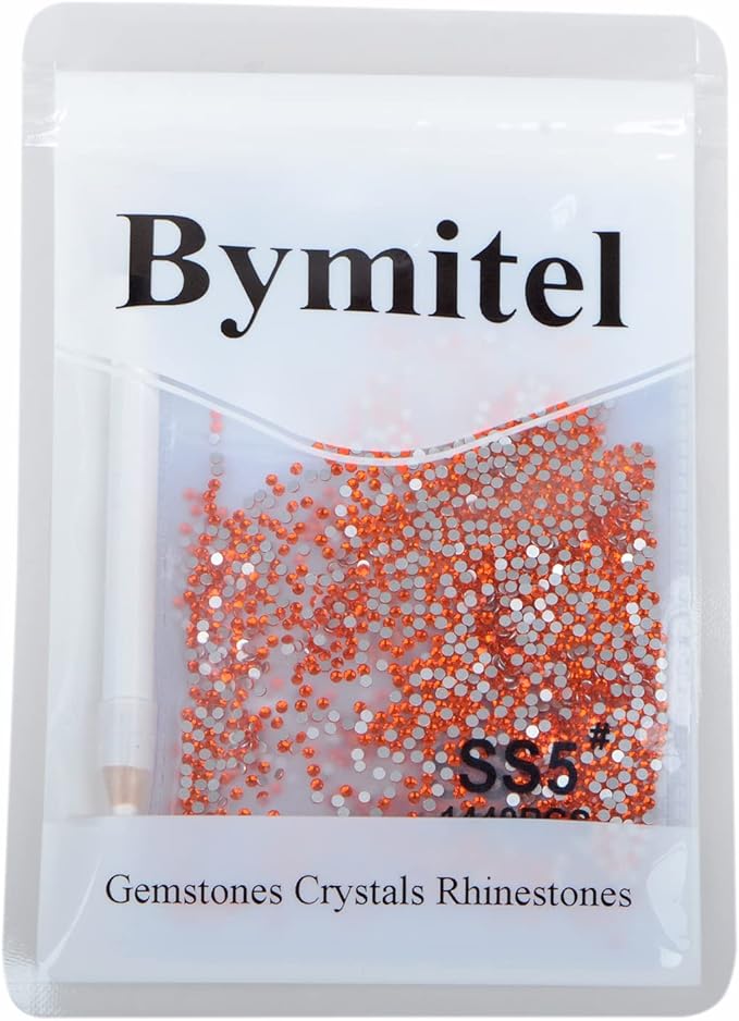 2880PCS Art Nail Rhinestones Non Hotfix Glue Fix Round Crystals Glass Flatback for DIY Jewelry Making with one Picking Pen (ss5 2880pcs, Hyacinth)