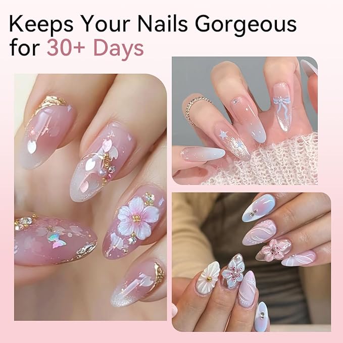 BORN PRETTY Builder Gel for Nails,Clear & White 3D Sculpting Hard Gel for Nail Art Non-Stick Hand for Nail Modeling, Sculpture, Nails Extension U V Manicure DIY At Home