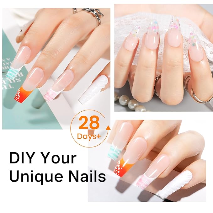 MIZHSE Clear Builder Gel for Nails, 2Pcs 15mL 7 in 1 Needle Tube Builder Gel for Nail Apex and Strengthener Thickening Extension Rhinestone Nail Glue for Beginners & Nail Art DIY Christmas Manicure