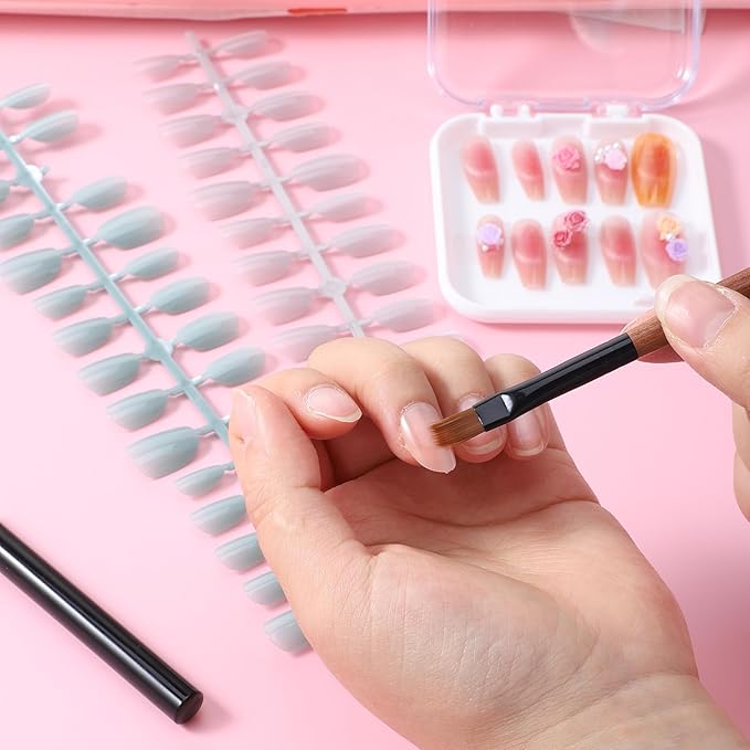 Ombre Nail Brush (Thicken), 1 PCS Nail Ombre Brush Nails Art with Sandalwood Handle, Precise Gradient & Lace Nails Painting Art Brushes Pen Acrylic Manicure Design Tools for DIY Gradient Gel Polish