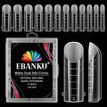 EBANKU 120Pcs Matte Dual Nail Forms, Clear Poly Gel Nail Molds Square Full Cover Coffin Nail Tips Extension Forms 12 Sizes for Gel Manicure Nail Art Design Salon&DIY