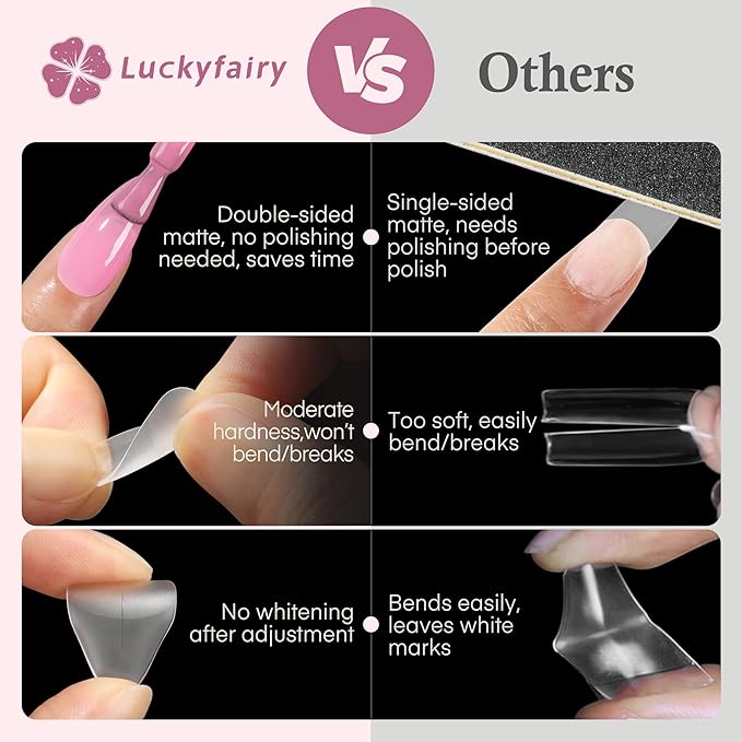 Nail Tips Almond Shape, 360pcs Double-sided Matte Full Cover Soft Press on Nails, 15Sizes Pre-shape Matte Almond Nails Tips Long Last Acrylic Nails Soak Off Nail Extension Salon DIY Home