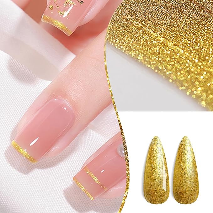 Gel Paint For Nails Art, Paint Nail Gel For French Tip Tool Design For Home Salon DIY Gel Nail Art (Gold, M)