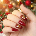 Press On Nails Cat Eye- Hot Red Almond Glitter Static Acrylic Fake Nails, Reusable Manicure for Glam Party Style, 24 Nails in 12 Sizes with Glue, Tabs, File, Prep Pad, Manicure Stick