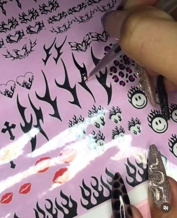Gel & Acrylic Nail art Practice Sheet,Reusable Nail Art Training mat DIY Sticker Stencil Guide French Tip stiletto Nail Sculpting 3D Nail Design Worksheet Nail Tech Practice Gel X acrylic nails (10)