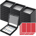 meekoo 30 Pcs Press on Nail Packaging Box with 90 Pcs Adhesive Double Sided Tape Artificial Nail Display Case Storage Container Box Acrylic Packaging Organizer for Art Home Salon(Black)