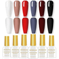 Artdone Sheer Gel Nail Polish Set Jelly UV Gel 6 Colors Translucent Milky White Pink Nude Brown Colors Nail Polish For All Seasons