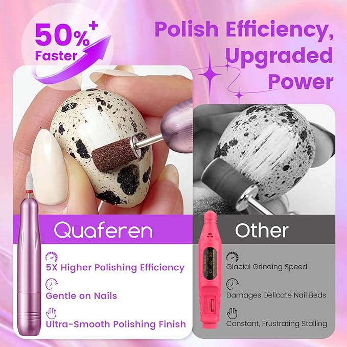 Nail Drill Kit with Dust Collector: Electric Nail File Drill Nails Machine Professional 20000RPM Nail Grinder for Acrylic Gel Removal Manicure Pedicure Tool in Cosmetic Bag Salon Home