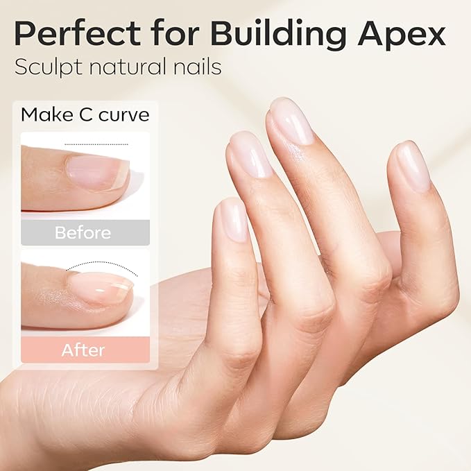 modelones Builder Nail Gel, 2 Pcs Clear Builder Nail Polish for Thickening Strengthener Apex Building Extension Rubber Base Gel Polish in a Bottle for DIY Home Salon Gifts 10ml LED Lamp Cured