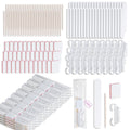 50 Sets Disposable Manicure Kit Basics 4 Piece Nail Kit for Travel,Handle Grip Brush,Mini Nail Buffer Nail File and Wood Stick for Gifts Salon Home Professional(50 Set -White)
