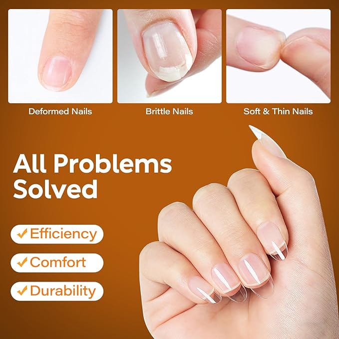 Nicedeco Almond Fake Nails Pre-shape 216pcs Press on Nails for Full Cover Acrylic Full Nails False Nails 12 Sizes - 007