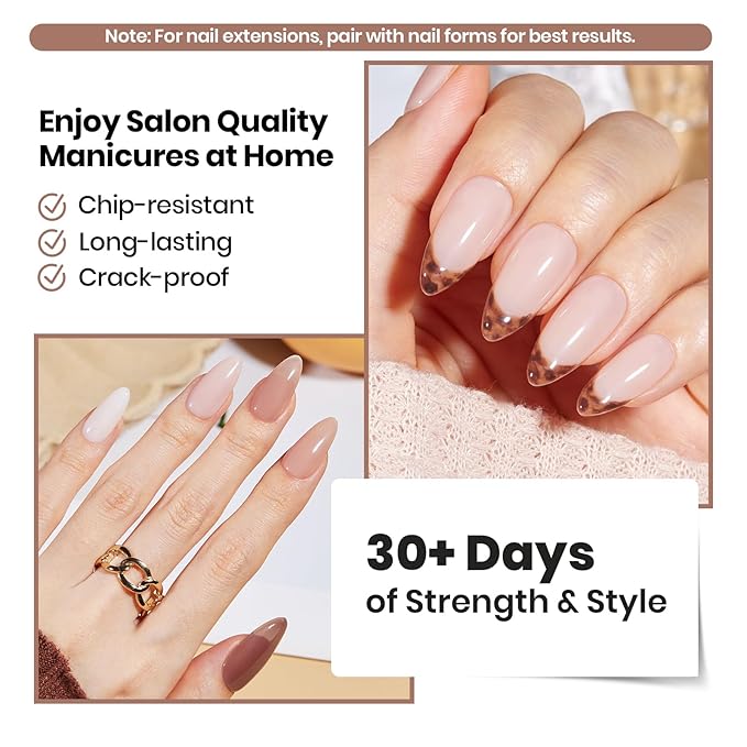 Beetles Builder Gel Set-Caramel Latte 6 Colors 8 in 1 Nail Thickening Strengthening Building Apex for Beginner DIY Salon at Home,Brown Nude Winter Builder Nail Gel UV & LED Lamp Needed